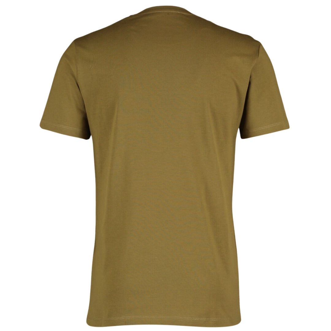 Balmain Brand Embossed Logo Khaki Green T-shirt YH1F0228794 EAB